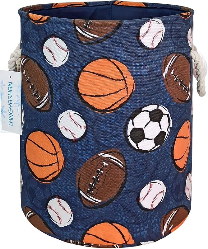 LANGYASHAN Laundry Basket Canvas Collapsible Organizer Storage Basket 