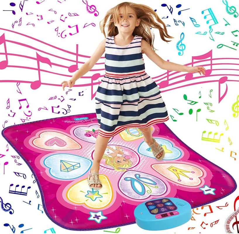 Kids Dance Mat with LED Lights Gift for Ages 3 and Up