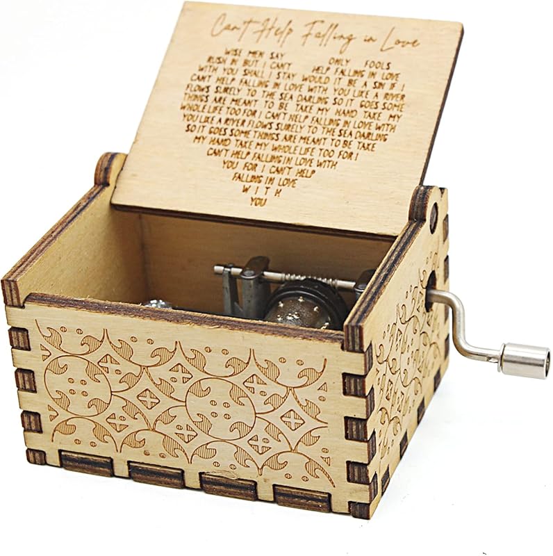 Antique Wood Music Box with Love Engraving – Thoughtful Gift for Husba