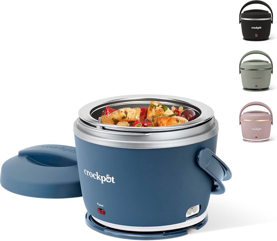 Crock-Pot 20-Ounce Electric Lunch Box Portable Food Warmer Faded Blue 