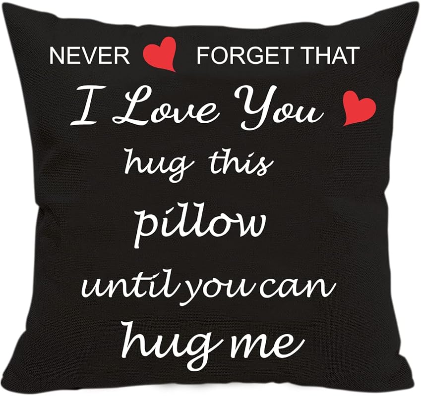 Two-Sided Lover Pillow Cover, I Love You Hug Me Message, 18x18 Inch Co