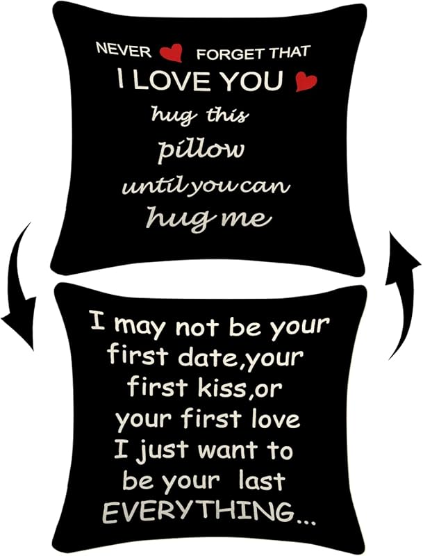 Reversible Hug This Pillow Case for Long Distance Relationships, 18 x 