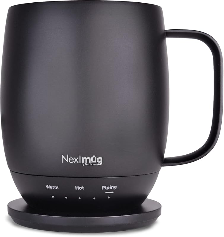 Nextmug Self-Heating Coffee Mug - Temperature-Controlled 14-Ounce Blac