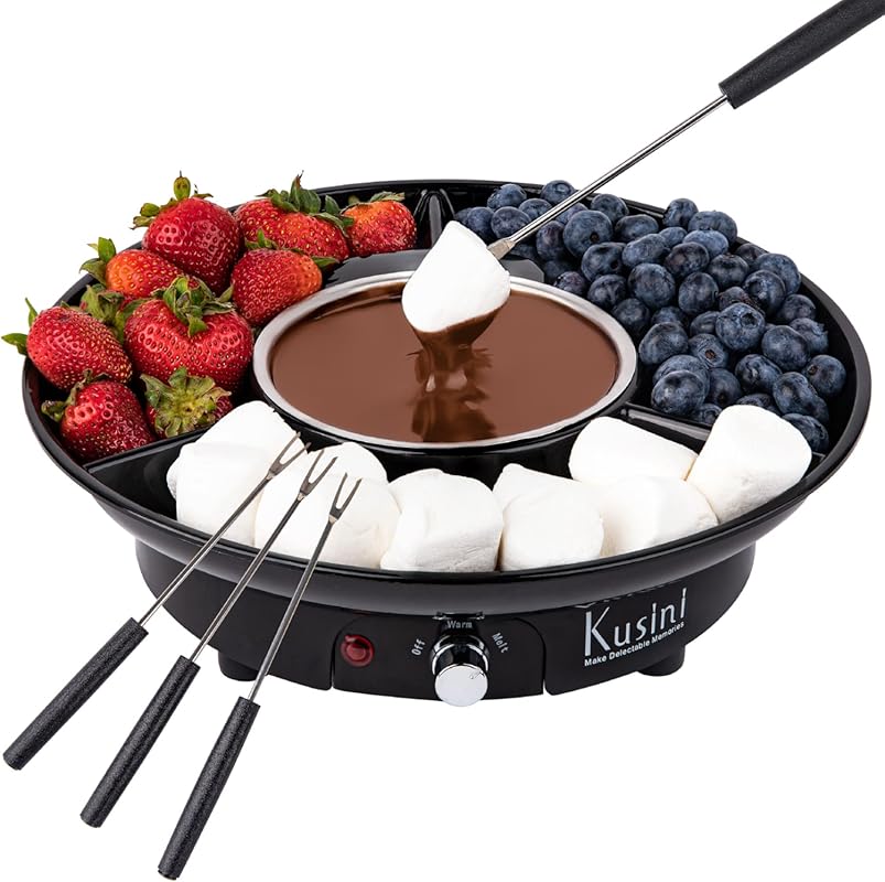Kusini Electric Fondue Pot Set with Temperature Control Ideal Gift for