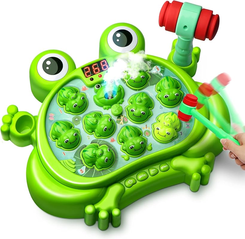 Interactive Whack-a-Frog Learning Game with Music and Lights for 3 Yea