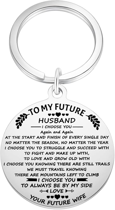 To My Future Husband Keychain Gifts for Him, Engagement Gift for Fianc