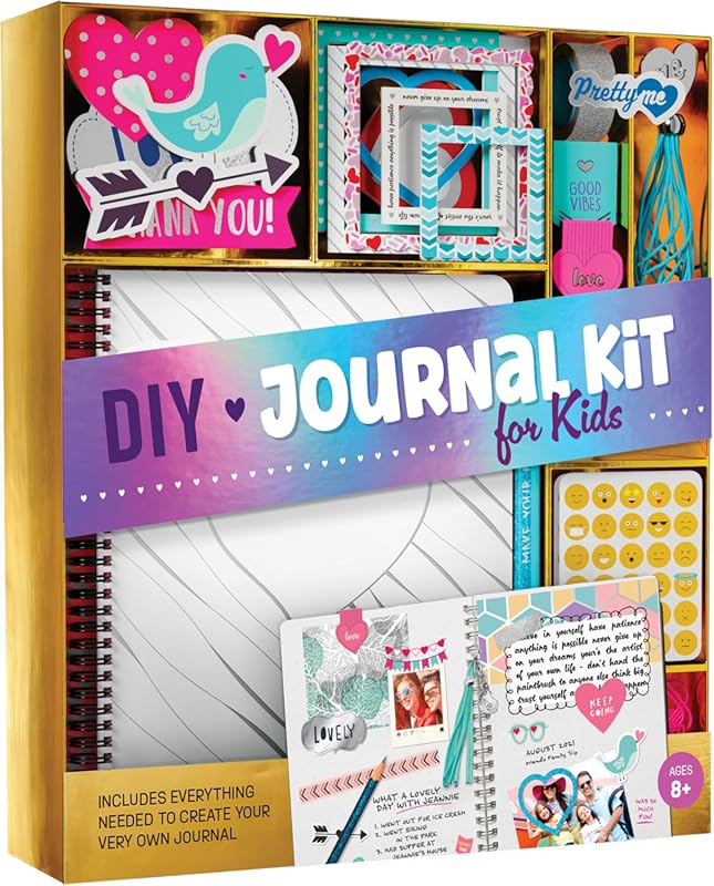 DIY Journal Kit for Girls with Scrapbook Supplies and Diary Materials