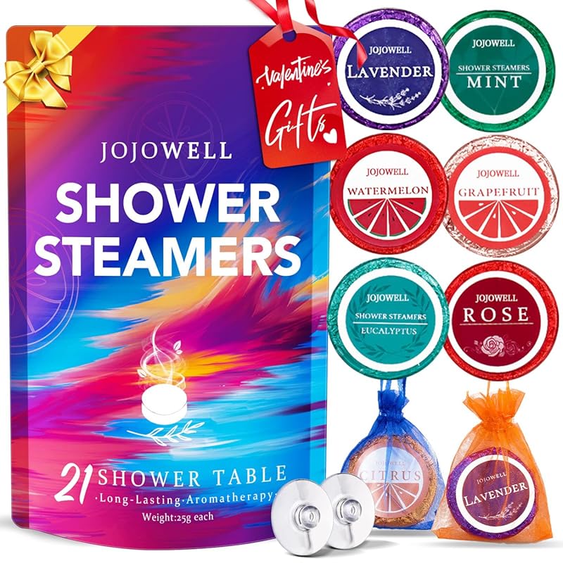 Shower Steamers Aromatherapy Gift Set - 21 Natural Essential Oil Table