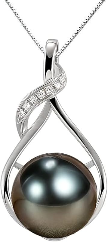 Tahitian Black Pearl Necklace for Wife - Elegant Anniversary Gift for