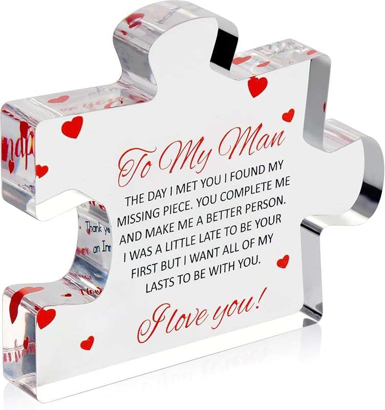to My Man - Engraved Acrylic Block Puzzle 4.1 x 3.5 inch Gifts for Him