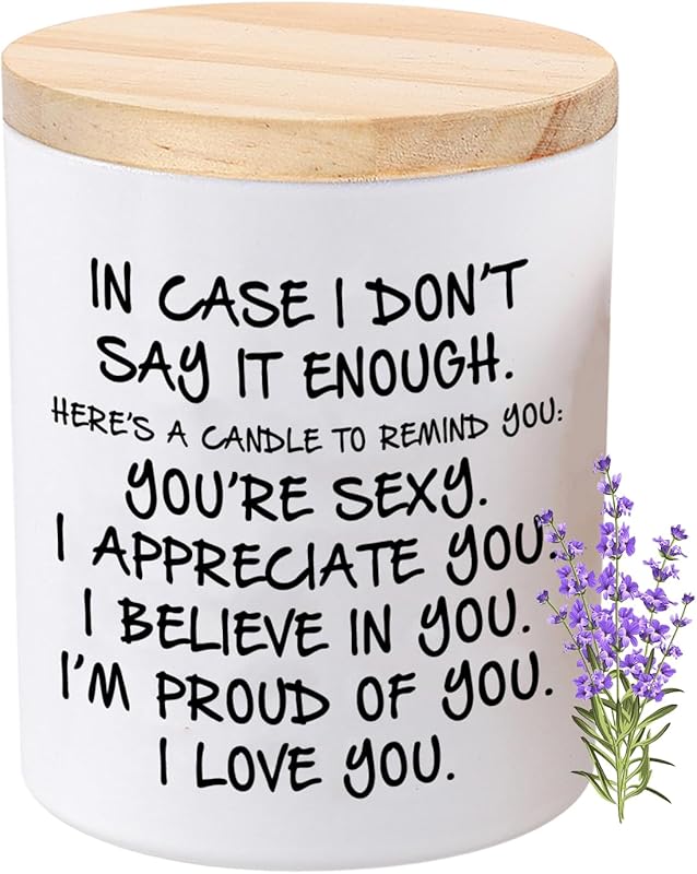 Funny novelty lavender scented soy candle, perfect romantic gift for h
