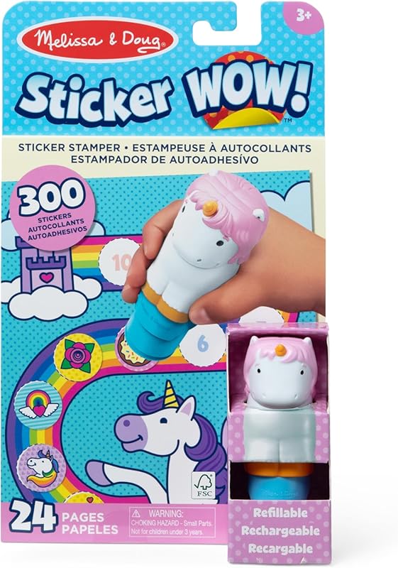 Melissa & Doug Unicorn Sticker Wow: 24-Page Activity Pad with Stamper