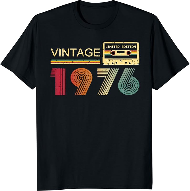 Vintage 1976 T Shirts for Men 50th Birthday Gifts for Men Dad Fathers 