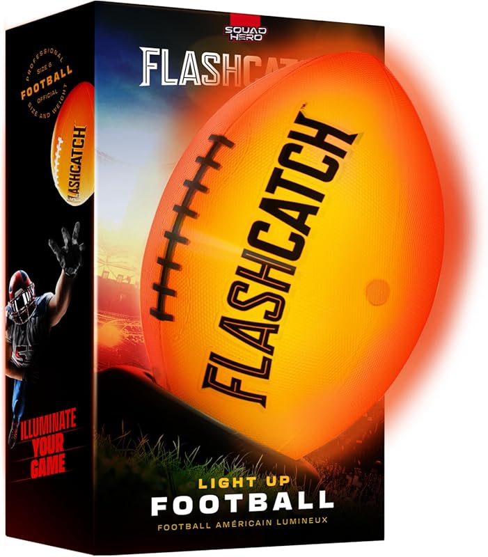 Light Up Football - Glow in the Dark Ball - NO 6 - Boys Gifts
