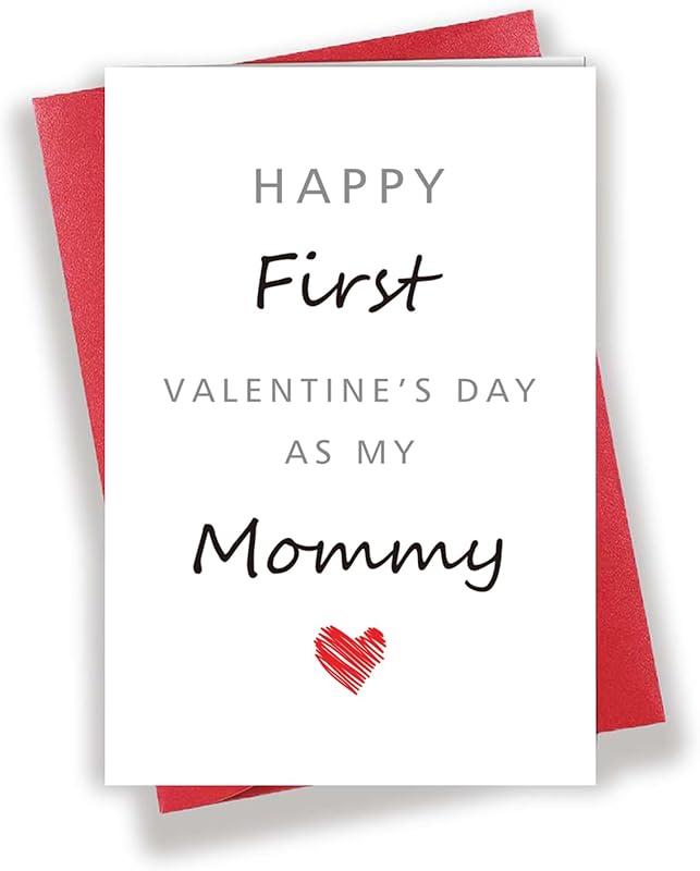 Lovely Happy First Valentines Day Card for Mommy Mom, Romantic Celebra