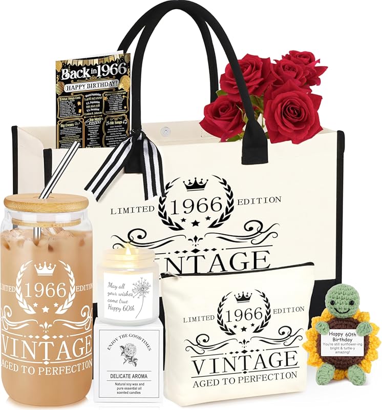 40th 50th 60th Birthday Gifts for Women Tote Bag Birthday Gifts Set fo