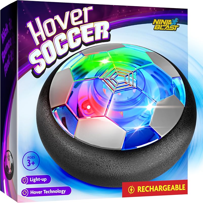 Ninja Blast Hover Soccer Light-Up Ball, Birthday Gift for Boys, Indoor