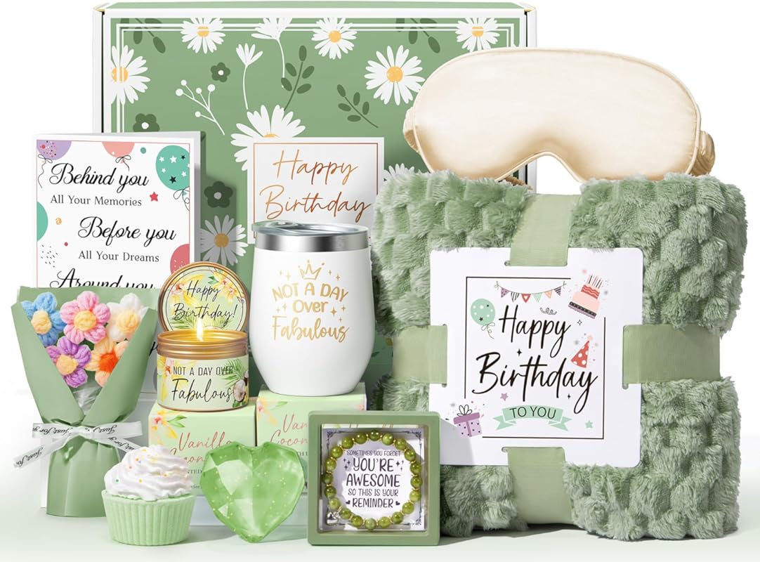 Birthday spa gift basket for girlfriend with vanilla coconut self care