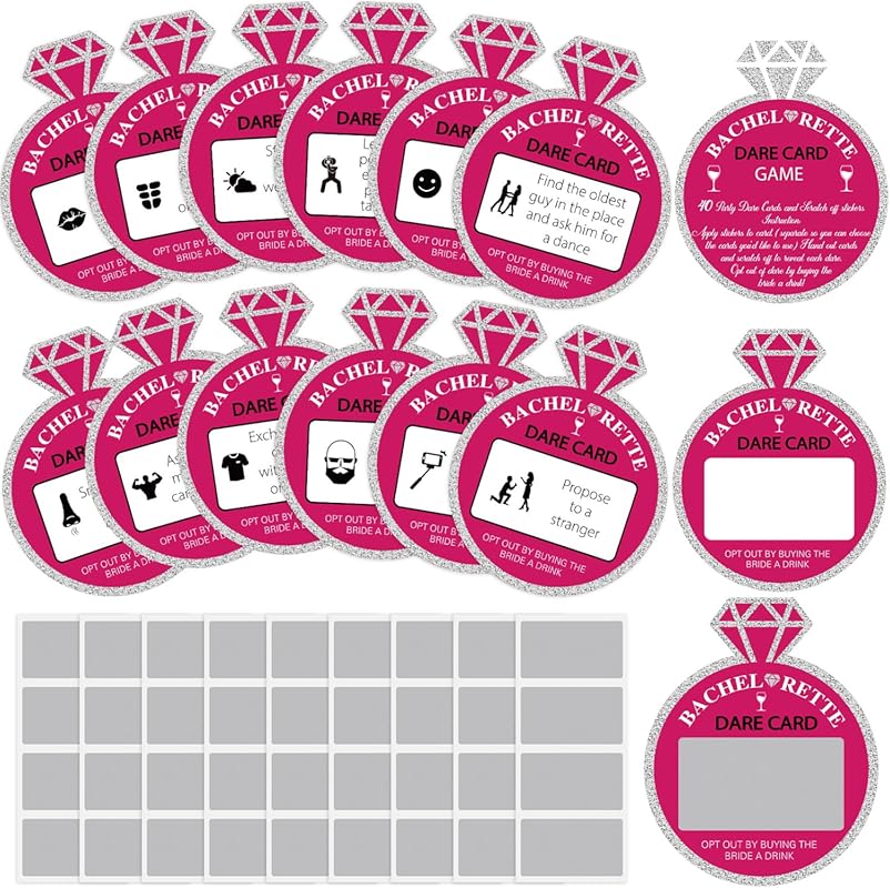 Scratch-Off Dare Cards for Bachelorette Parties Including Blank Cards