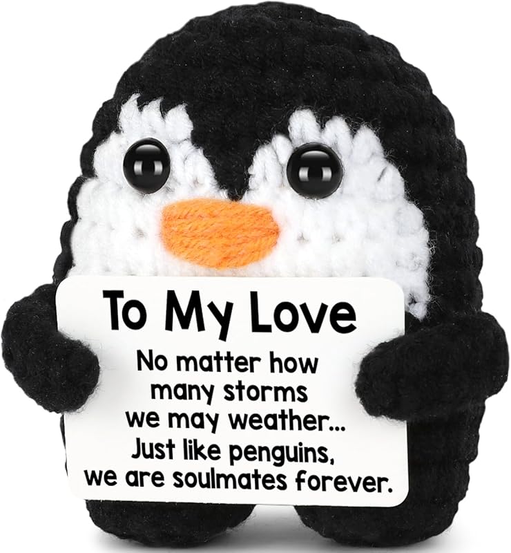 Handmade Crochet Mini Penguin – Sweet I Love You Gift for Boyfriend, G