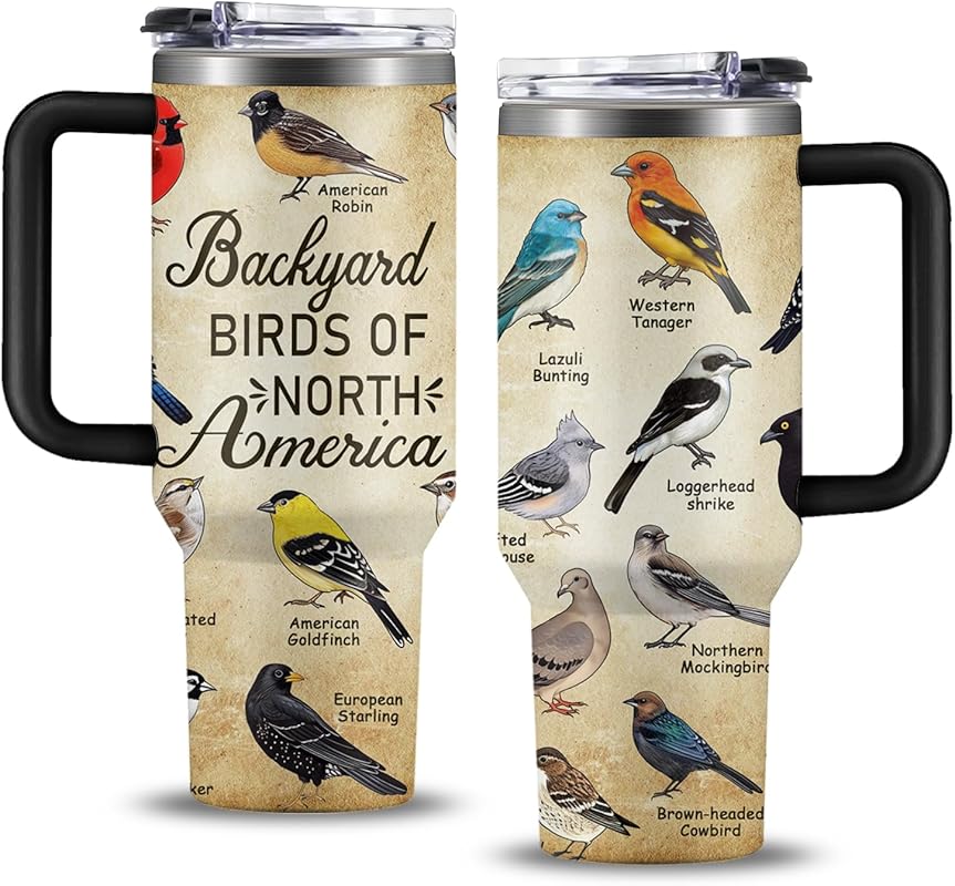 40oz Bird Watching Tumbler with Lid Ideal Gift for Bird Lovers and Nat