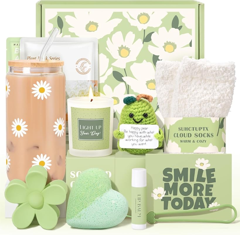 11 piece gift basket for women with daisy cup, perfect for birthday, C