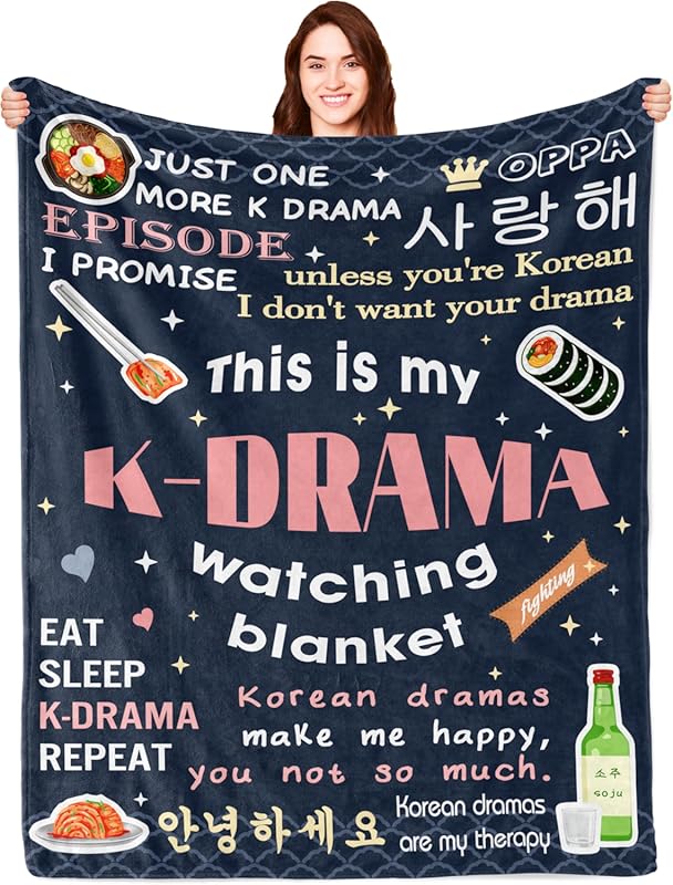 Korean Drama Gifts, Korean Gifts for Women, K Drama Blanket, K Drama M