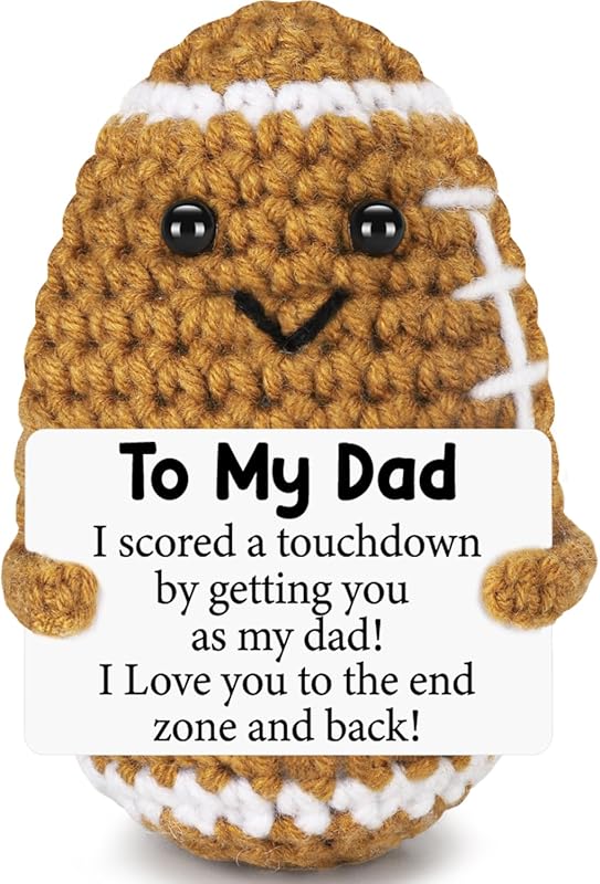 Dad Gifts from Daughter Son Wife, Positive Handmade Crochet Dad Valent