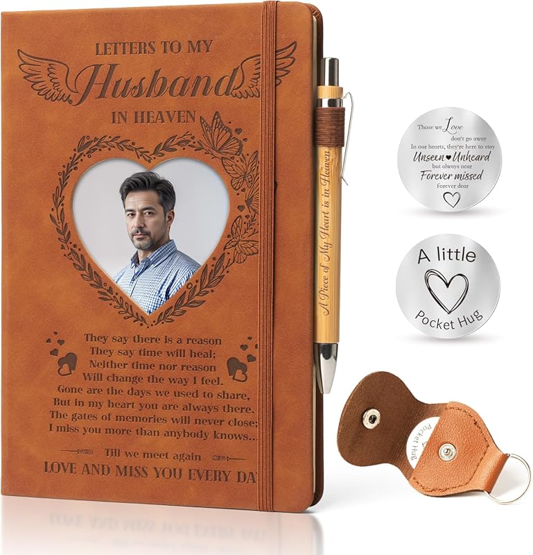 Memorial Grief Journal and Keepsake Set for Loss of Husband – Remembra