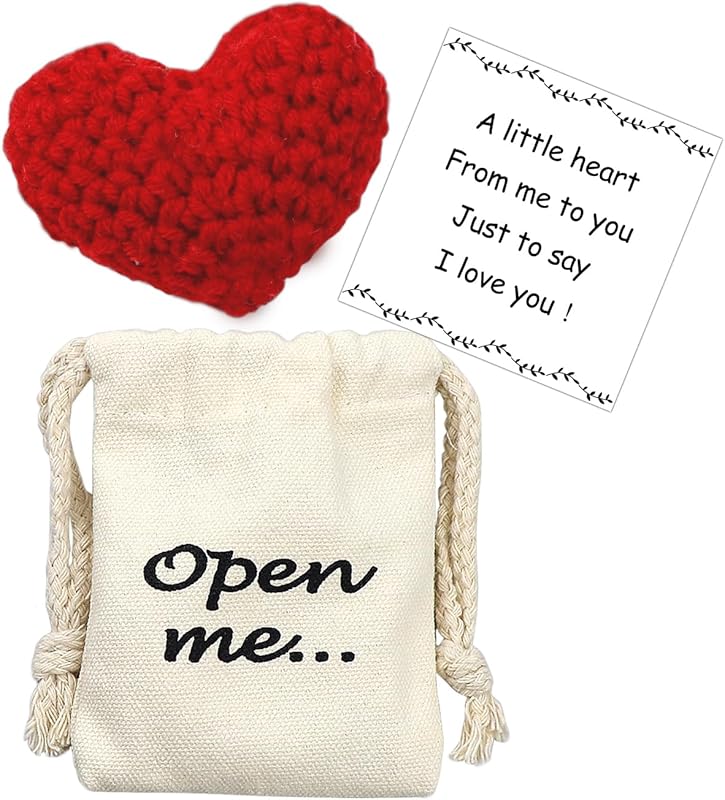 Crochet Heart Pocket Hug for Him or Her as a Sweet Missing You Gift