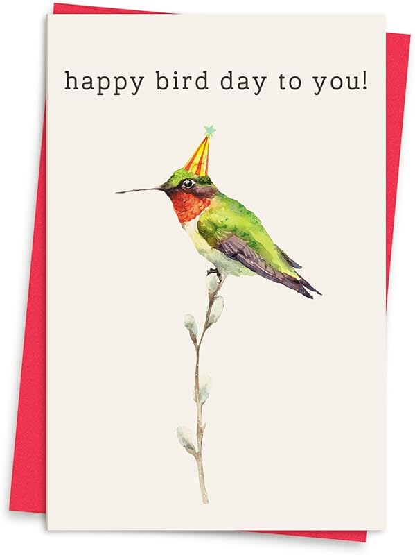 Funny Hummingbird Birthday Card Great Greeting Gift for Bird Lovers an