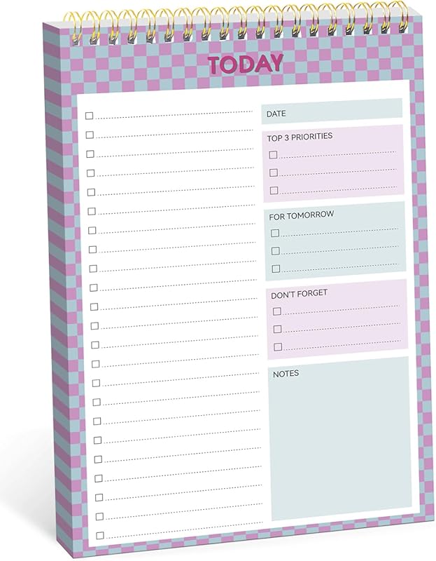 Undated To Do List Notebook with 52 Sheets for Daily Tasks and Goal Se