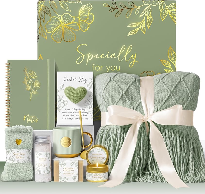 Get well soon self care gift basket with spa items for women