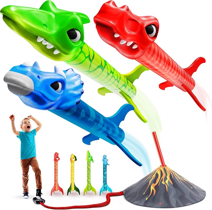Ninja Blast Dinosaur Rocket Launcher Outdoor Toy - Perfect Birthday Gi