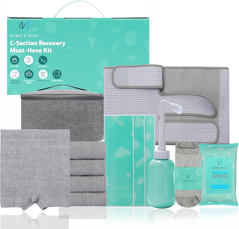 C Section Recovery Gift Set: Belly Binder, Cleansing Wipes, Scar Care