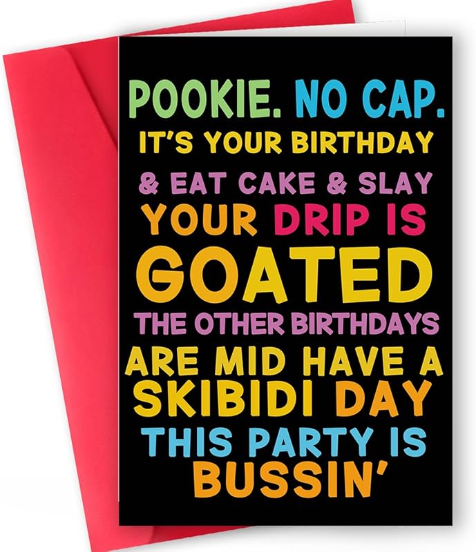 Gen Z Meme Birthday Card for Teens, 13th to 21st Birthday for Son, Dau