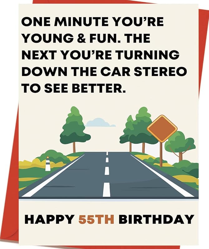 OJsensai Funny 55th Birthday Card & Gifts for Men Women, 55 Year Old B