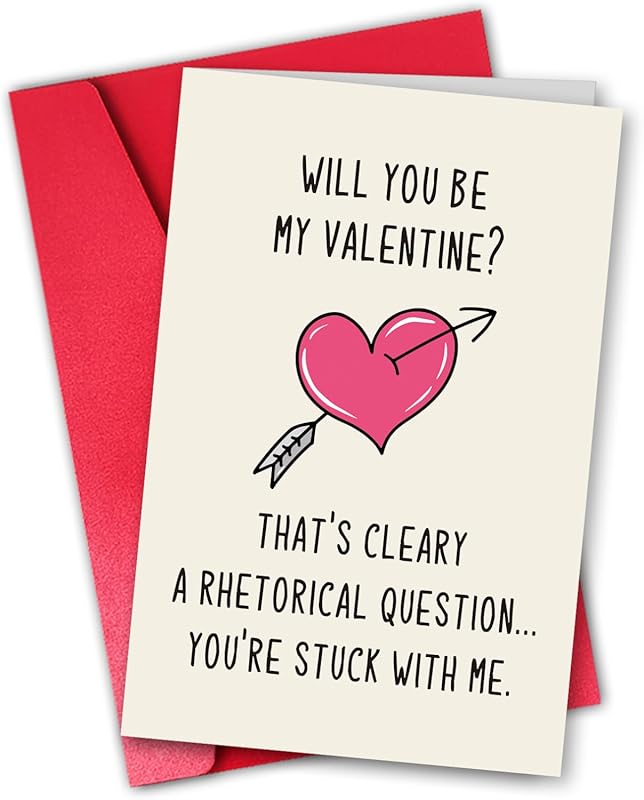 Funny Valentine's Day card for husband or boyfriend with sarcastic rhe