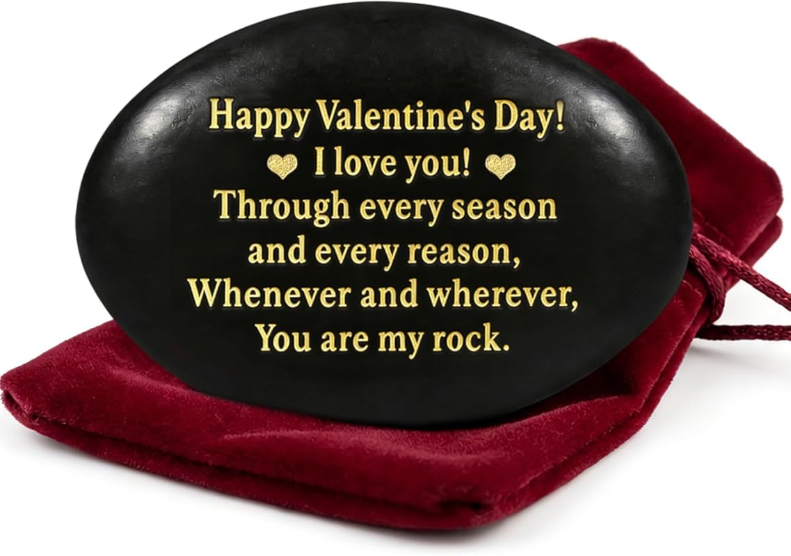 Valentines Day Gifts for Him and Her - You are My Rock Engraved Gifts