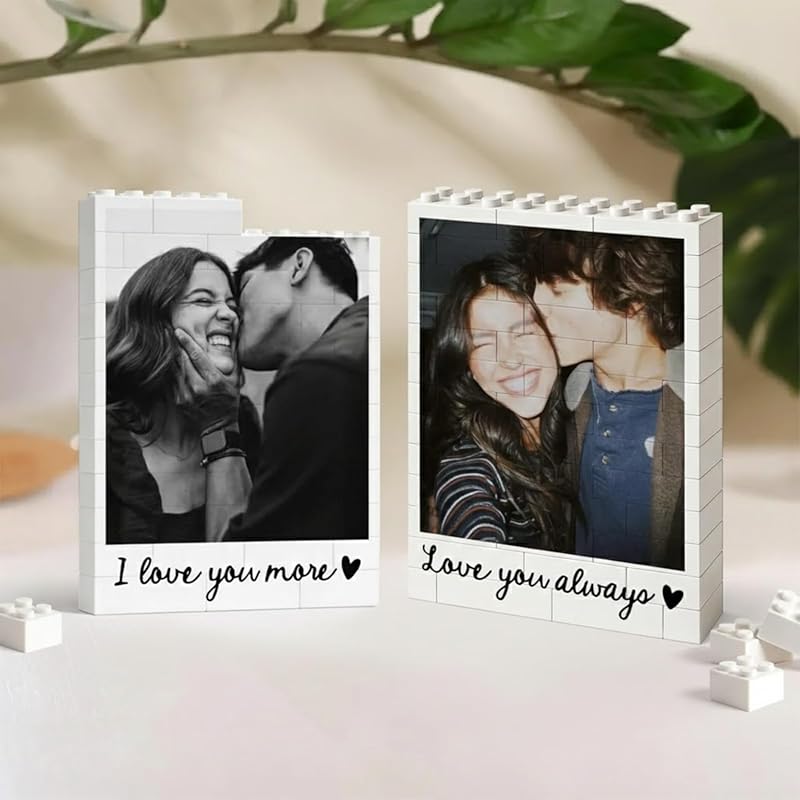 Custom Photo Puzzle Building Blocks for Couples, Perfect Valentine or 