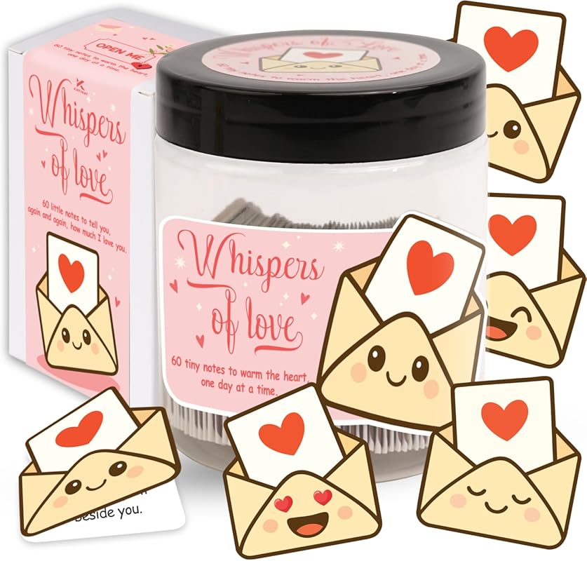 Love Notes Jar with 60 Romantic Messages – Keepsake Gift for Couples