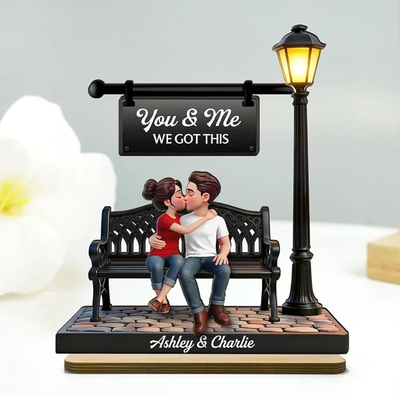 Personalized Wooden Couple Plaque, Romantic Anniversary Gift for Him a