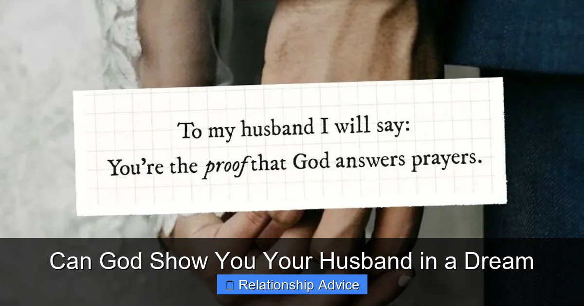 Can God Show You Your Husband in a Dream
