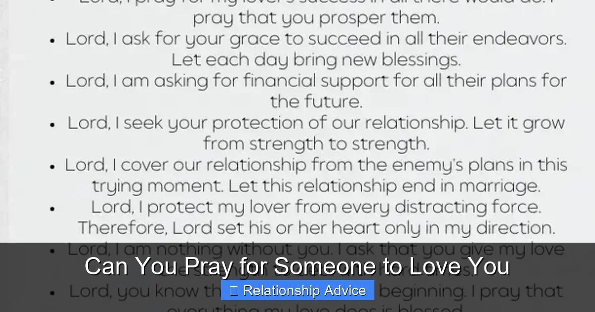 Can You Pray for Someone to Love You