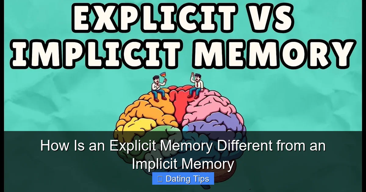 How Is an Explicit Memory Different from an Implicit Memory