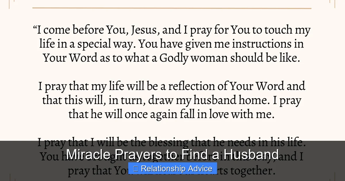 Miracle Prayers to Find a Husband