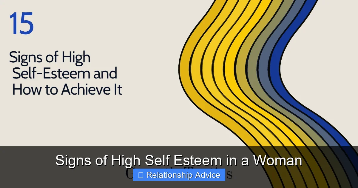 Signs of High Self Esteem in a Woman