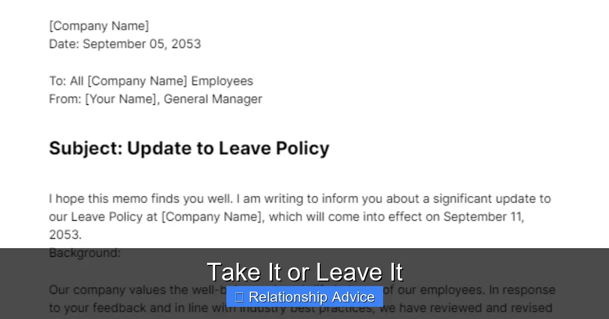 Take It or Leave It
