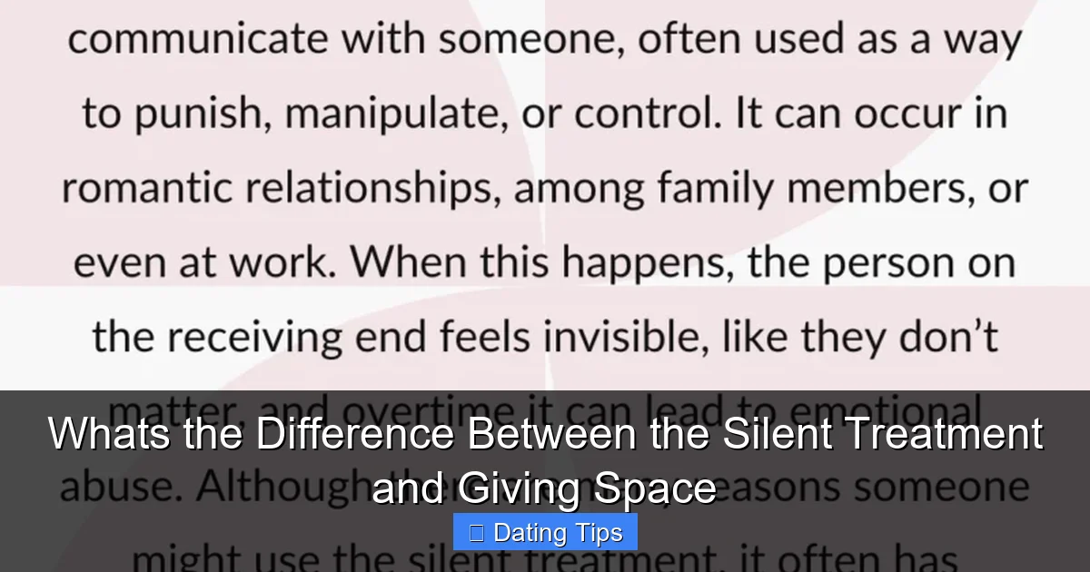 Whats the Difference Between the Silent Treatment and Giving Space