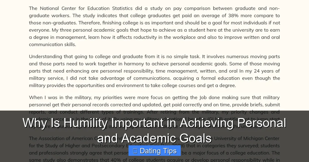 Why Is Humility Important in Achieving Personal and Academic Goals
